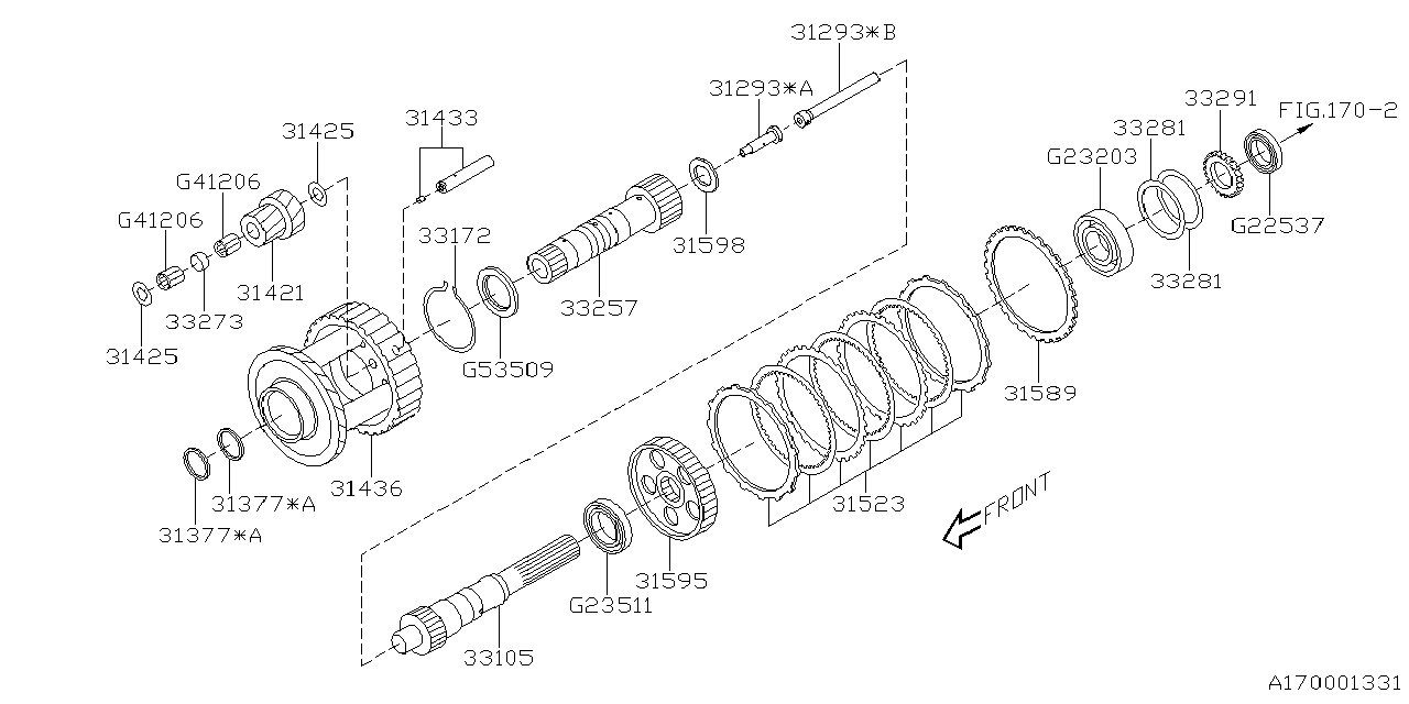 33257AA110 Subaru SHAFT CP-INTMD