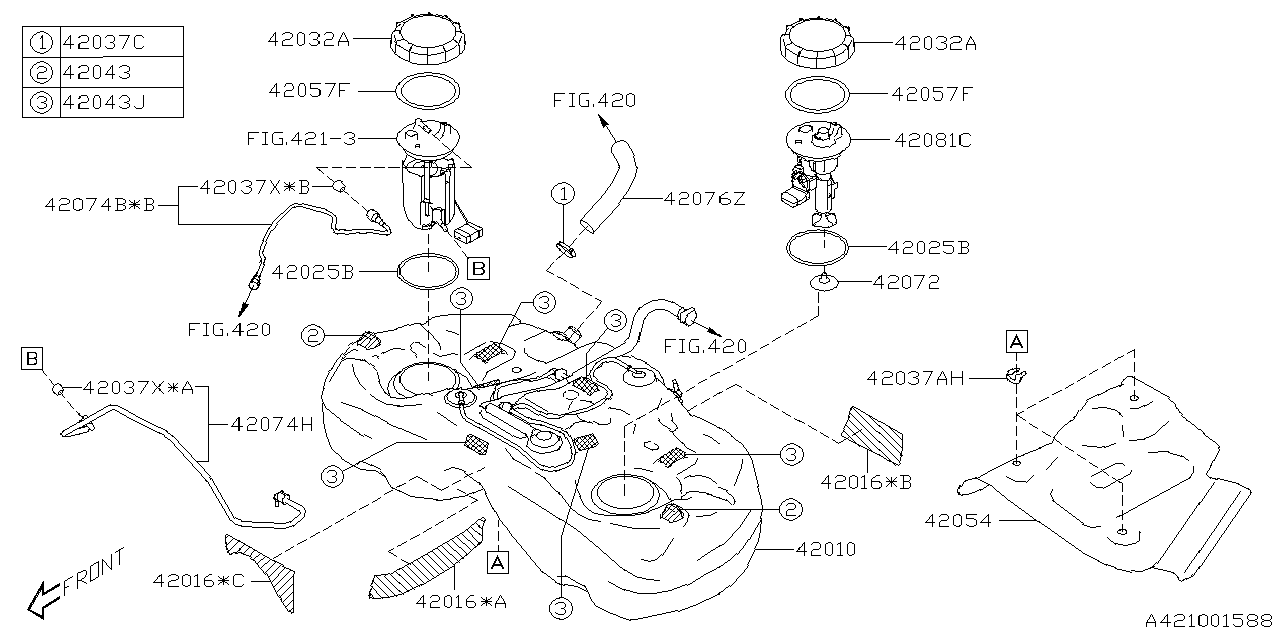 42012VC000 Subaru FUEL TANK COMPL USR