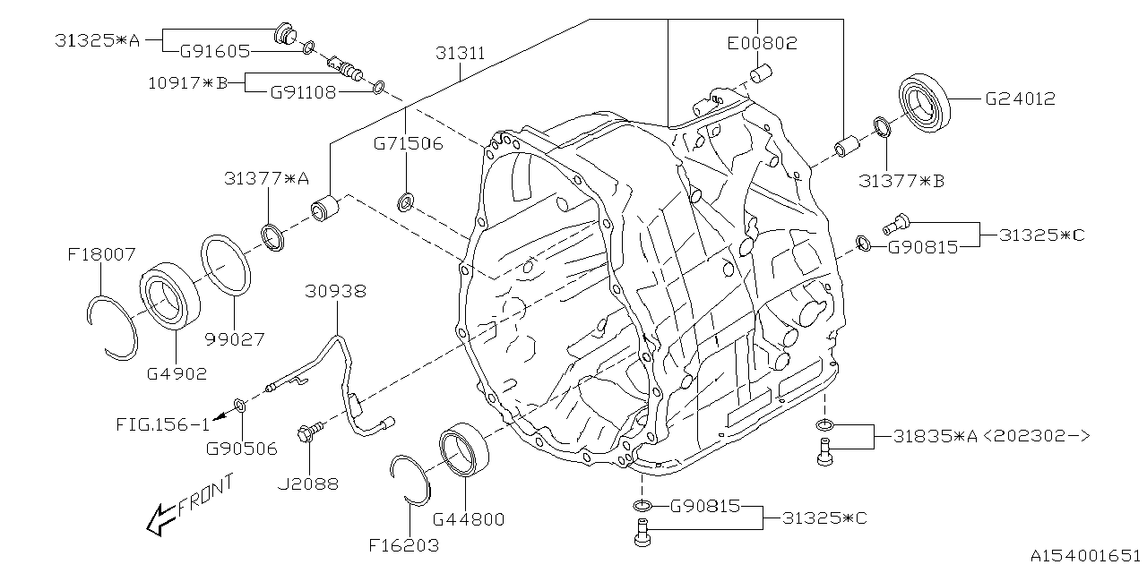 31311AA980 Subaru Case Cp-Trans At