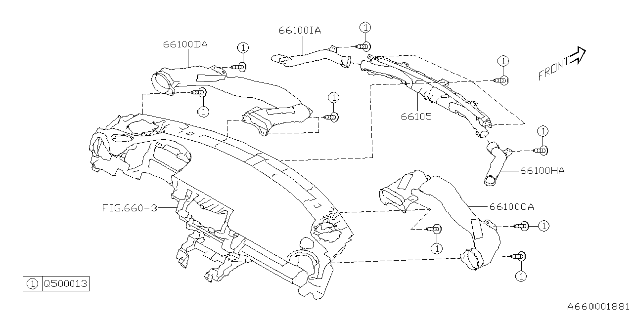 66100CC030 Subaru DUCT SD DEF LH