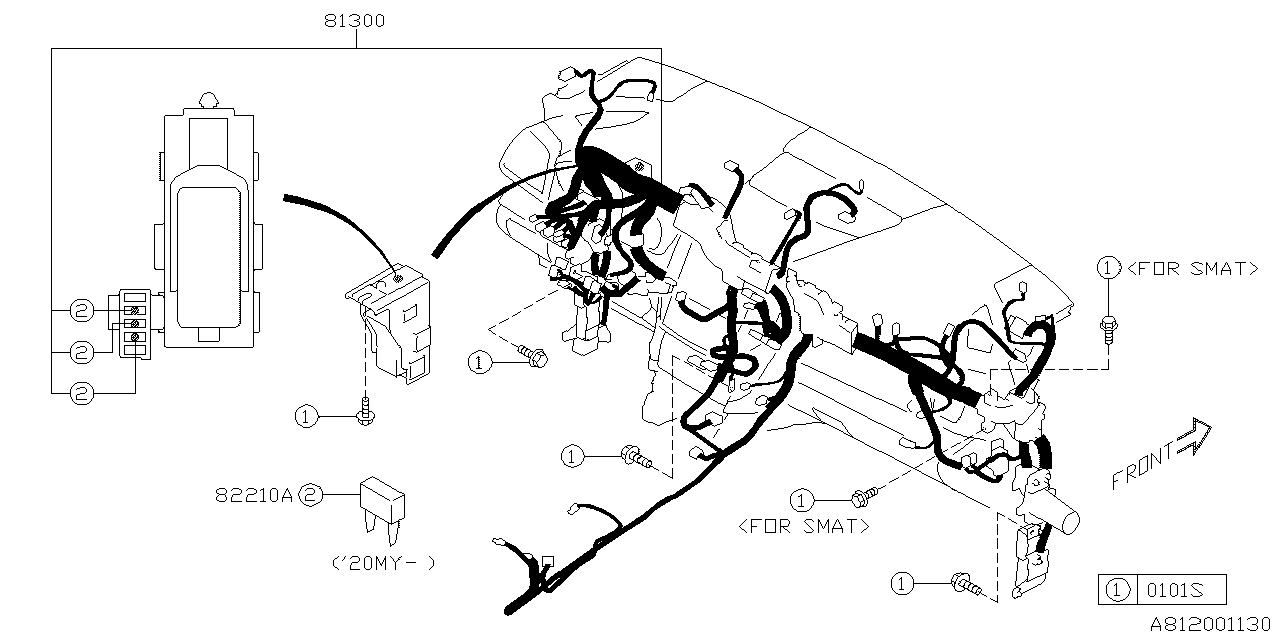 81302FL70C Subaru Instrument Panel Wiring Harness (USA)