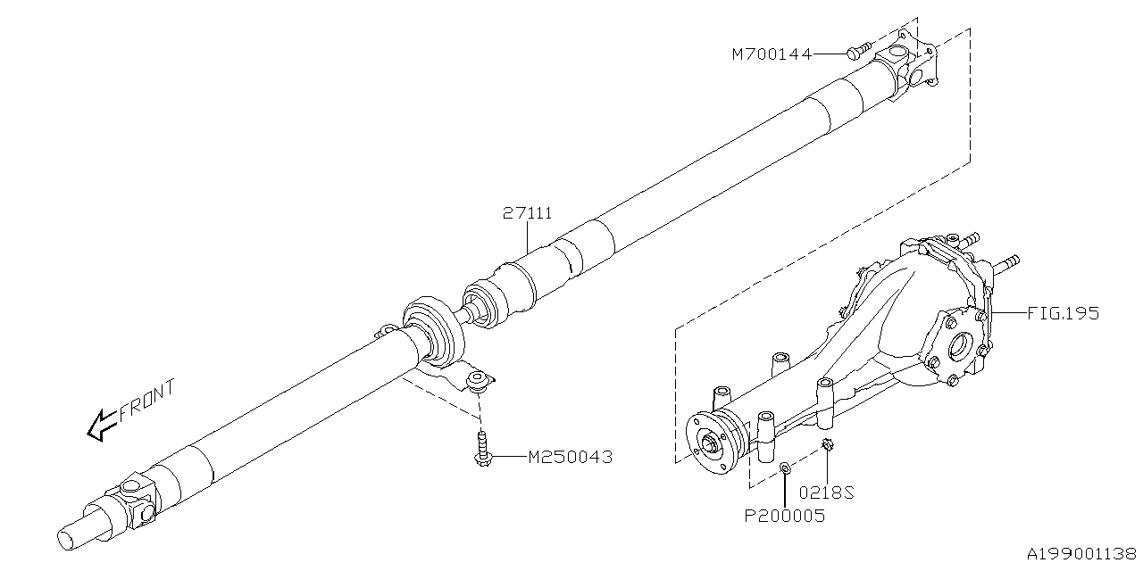27111VC010 Subaru PROP SHAFT ASSY