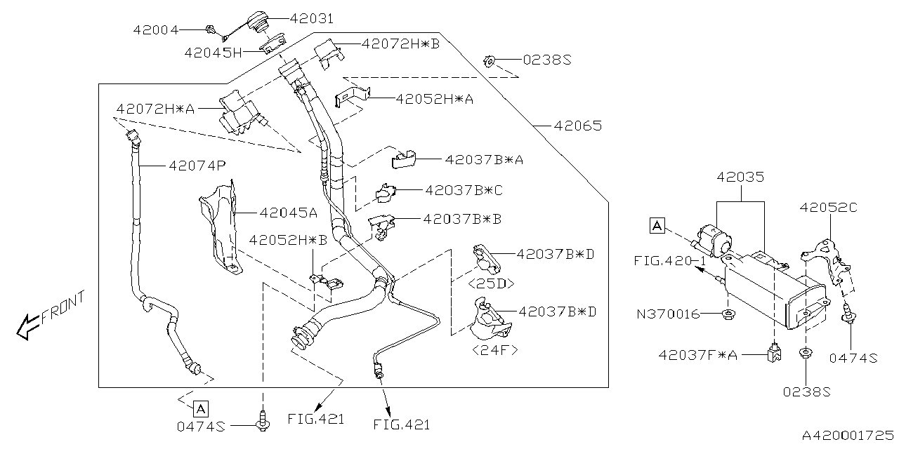 42065AN08A Subaru PIPE ASSY FILLER UNA