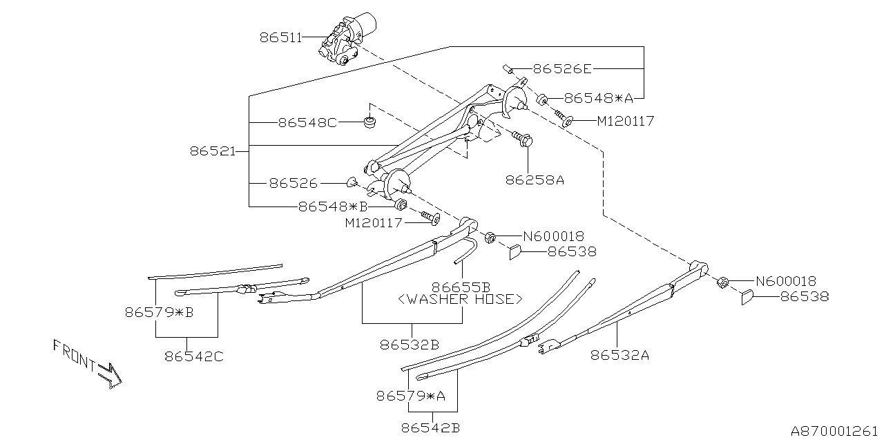 86511AN010 Subaru MOTOR ASSY LHD