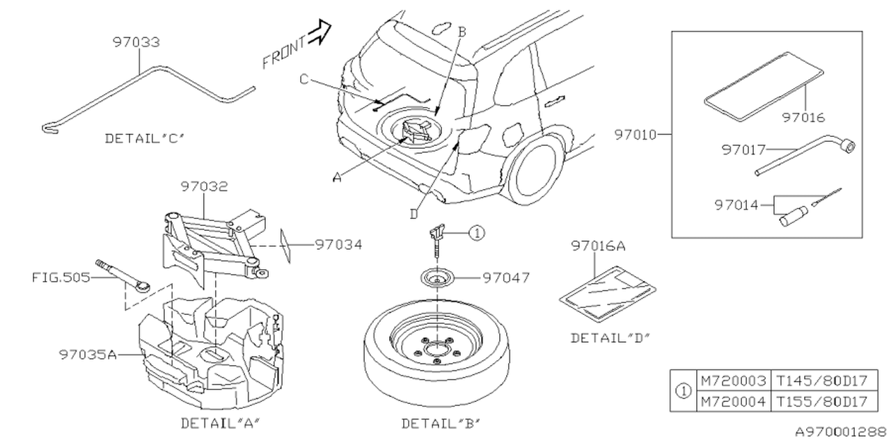97016SL000 Subaru BAG
