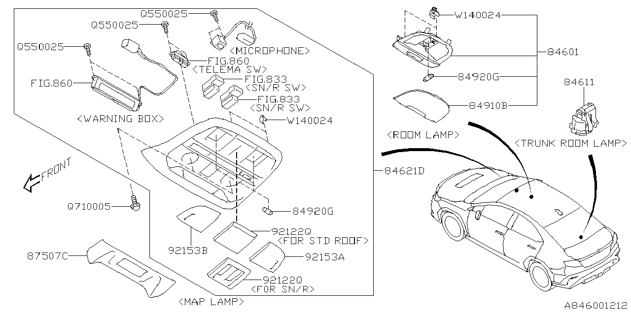 84621VC320JC Subaru LAMP ASSY MAP