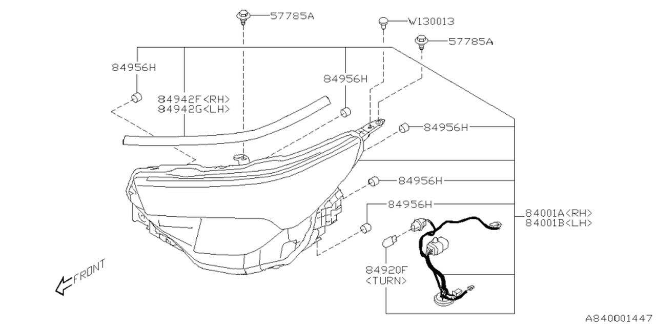 84001SL010 Subaru Head Lamp Assembly