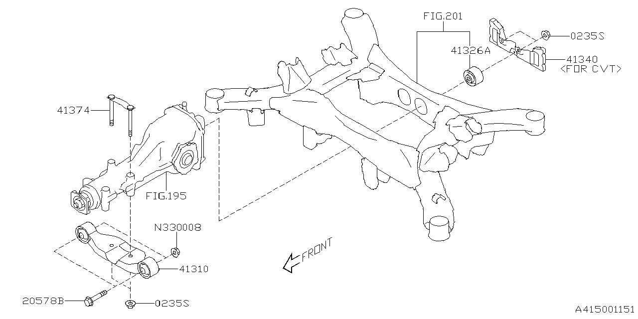 41324VC000 Subaru MS DAMPER DIFF