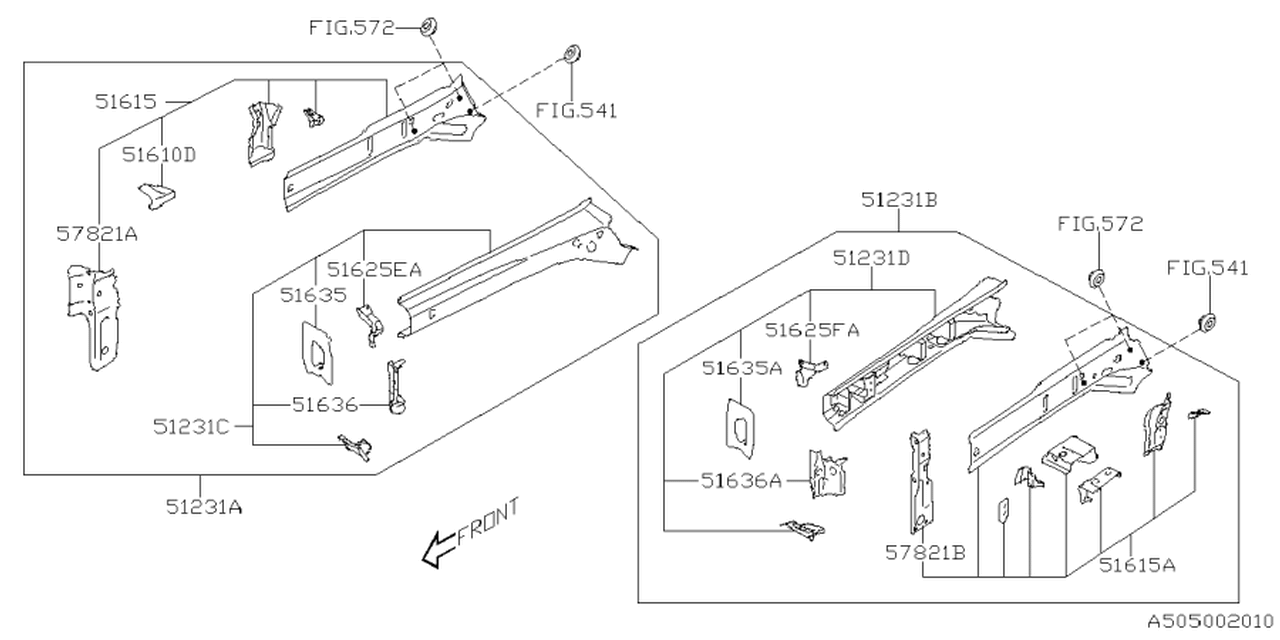 51620SL3109P Subaru FRAME SD FF CP LH