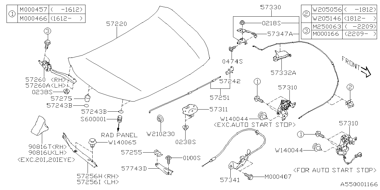 Subaru 57310FL16A LOCK ASSY F HOOD ISL 57310FL16A Subaru LOCK ASSY F HOOD ISL
