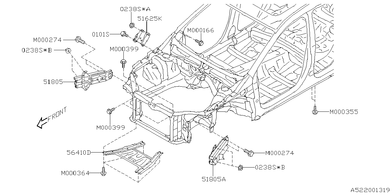 56440VC020 Subaru UNDER COVER F GRD