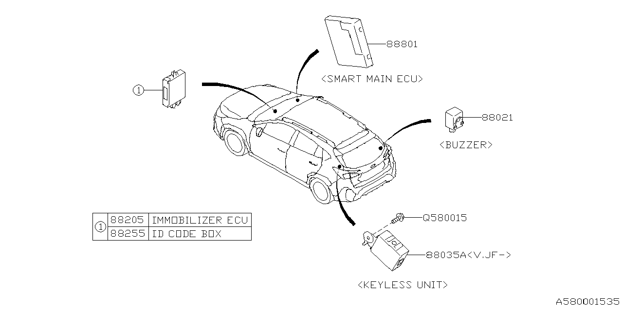 88035FN011 Subaru Keyless Control Unit