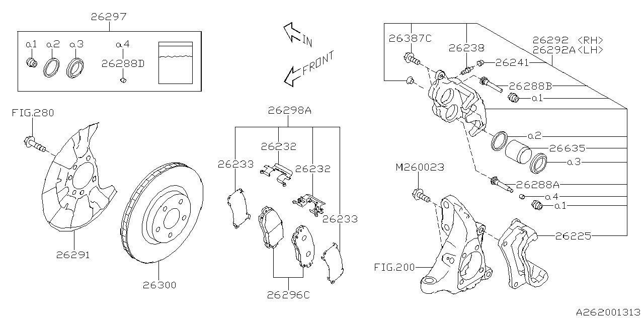 26292FL071 Subaru Disk Brake Kit LH