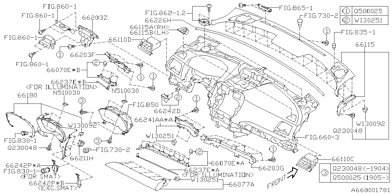 66180FL06A Subaru Visor Assembly SIA