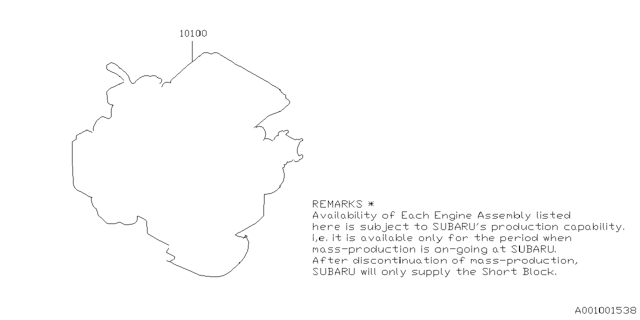 10100CG380 Subaru ENGINE AY/FA24FXZHEA