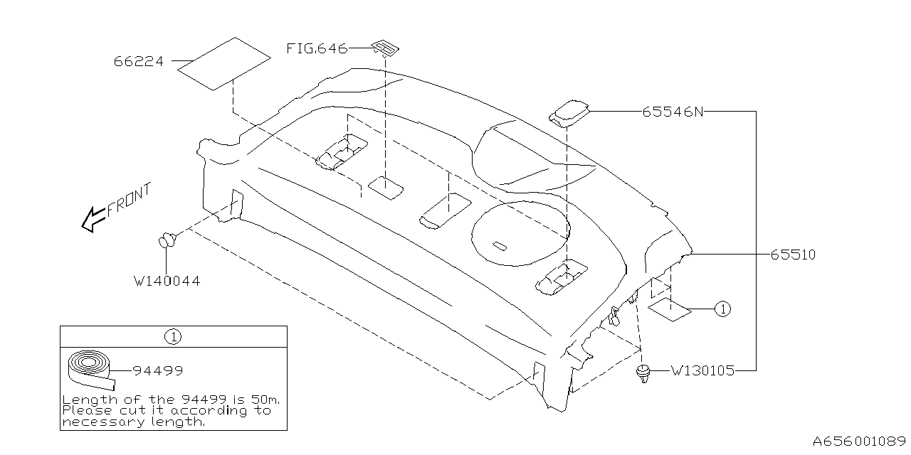 65510VC120VH Subaru SHELF ASSY R