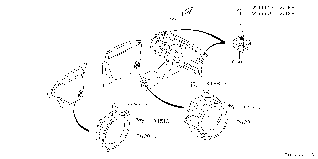 86301FN020 Subaru SPEAKER ASSY SIS