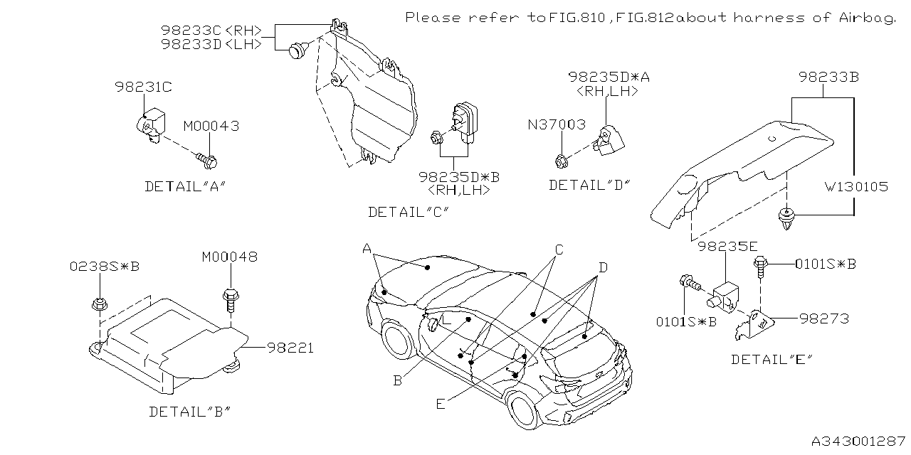98273FN000 Subaru BRKT SENSOR