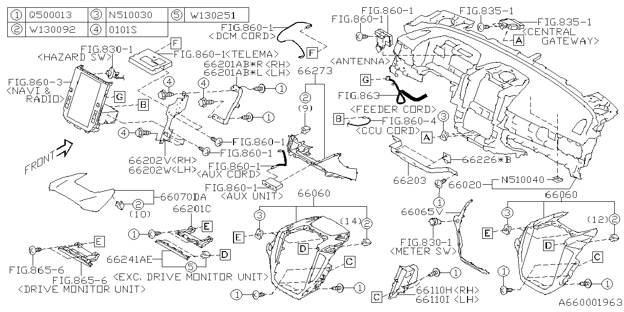 Subaru 66060FN110 PANEL ASSY CTR LHD 66060FN110 Subaru PANEL ASSY CTR LHD