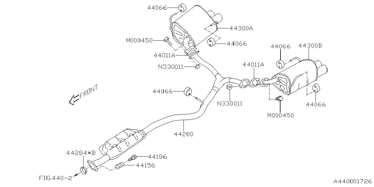 44200VC040 Subaru EXH PIPE ASSY R