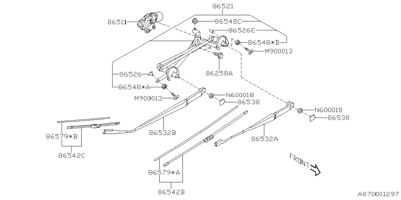 86511SL010 Subaru MOTOR ASSY LHD