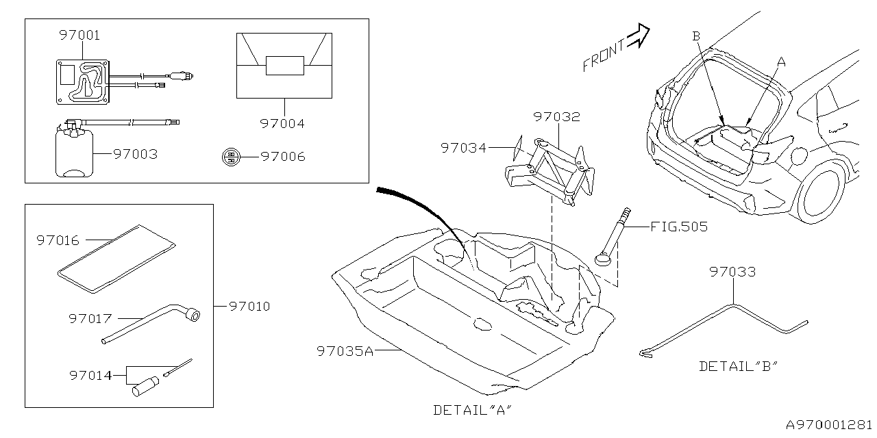 97035FL000 Subaru HOLDER ASSY JACK