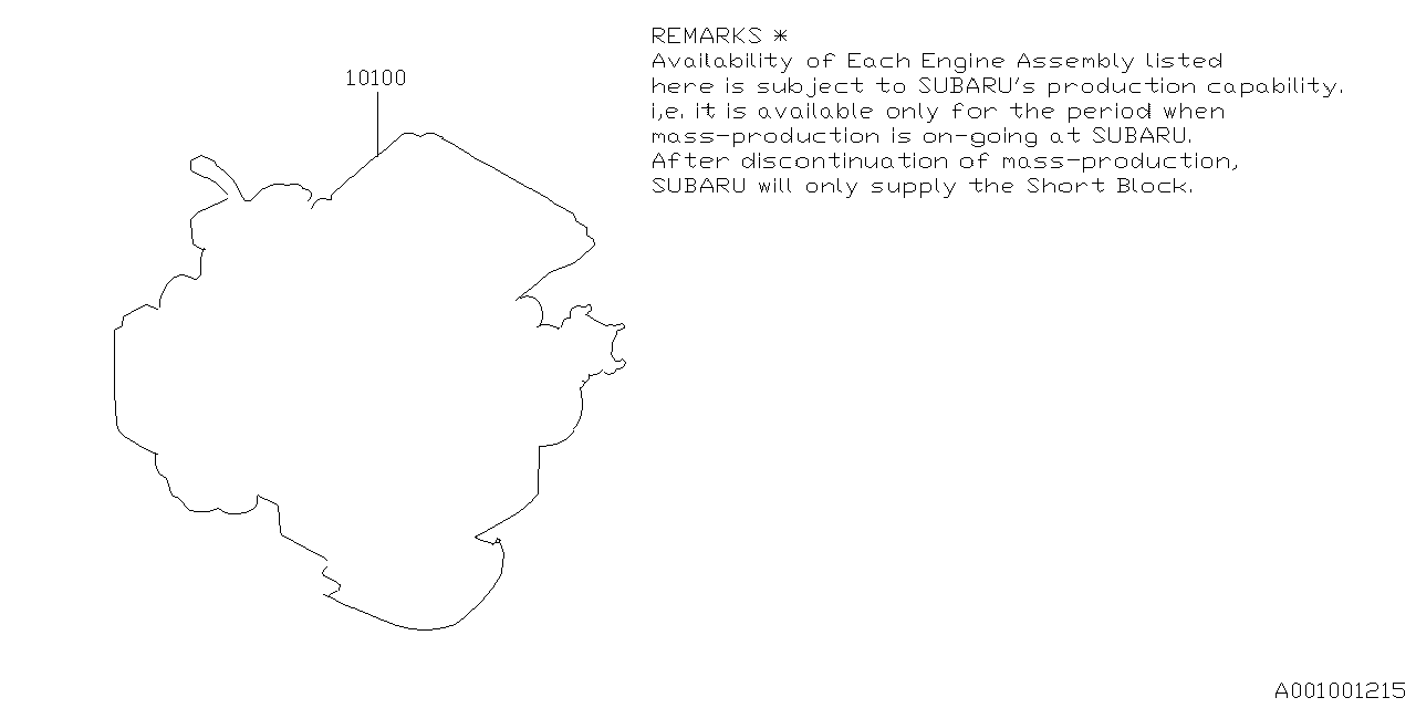 10100CE930 Subaru Engine AY/EJ257XG3LB