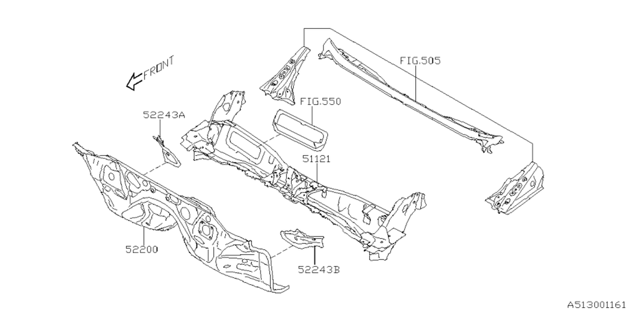 52200FN0209P Subaru TOE BOARD COMPL LHD
