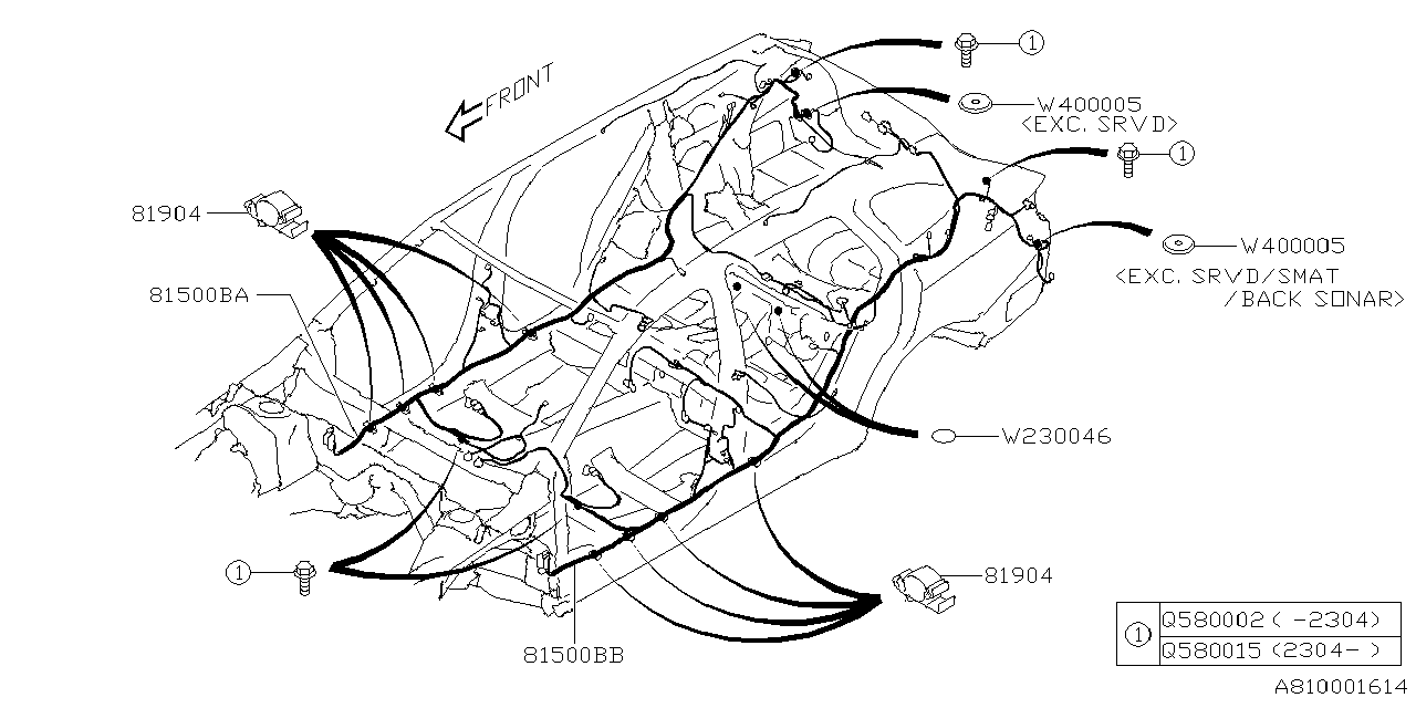 81512AN54C Subaru WIRING HARN R LH USA