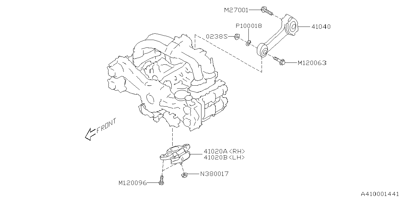 Subaru 41020FN000 CUSHION RUB ASSY RH 41020FN000 Subaru CUSHION RUB ASSY RH