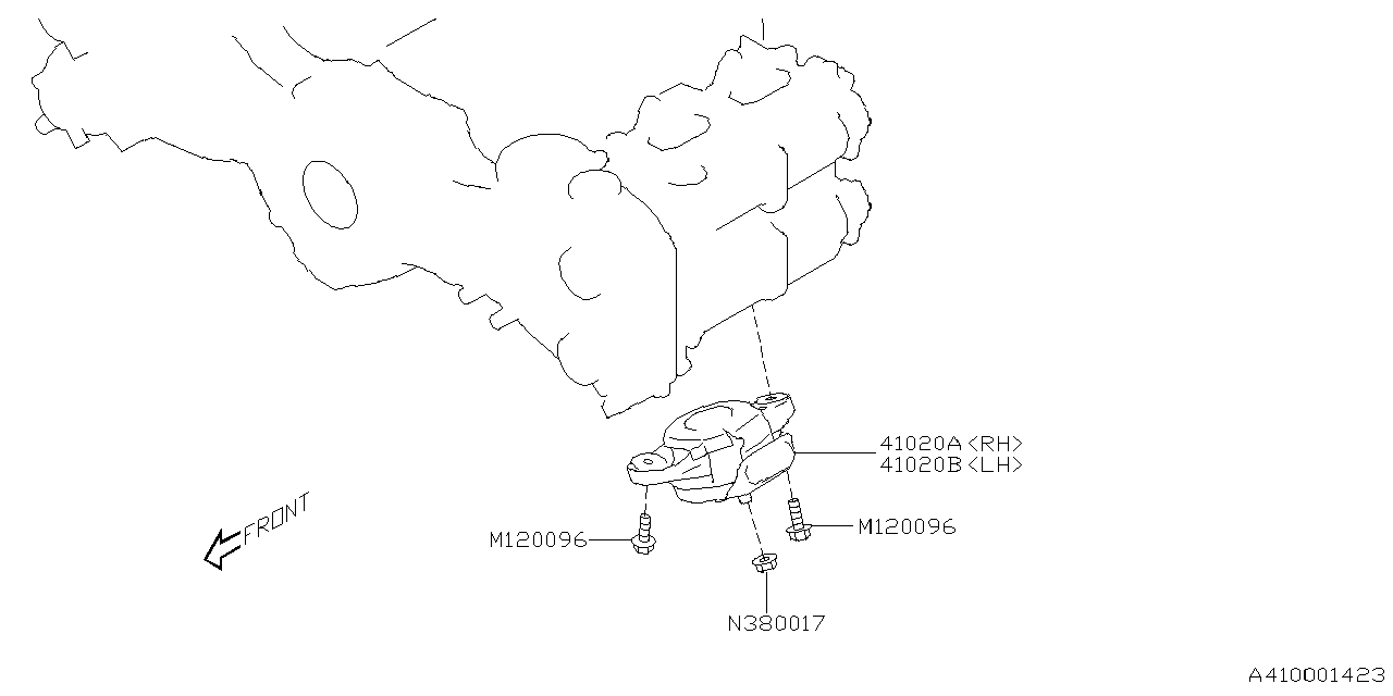 Subaru 41020CC000 CUSHION RUB ASSY RH 41020CC000 Subaru CUSHION RUB ASSY RH