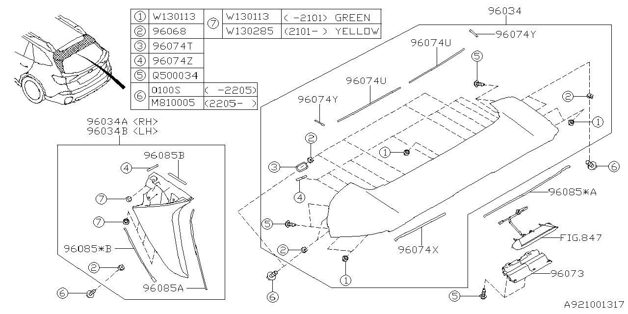 909130285 Subaru CLIP D8.5