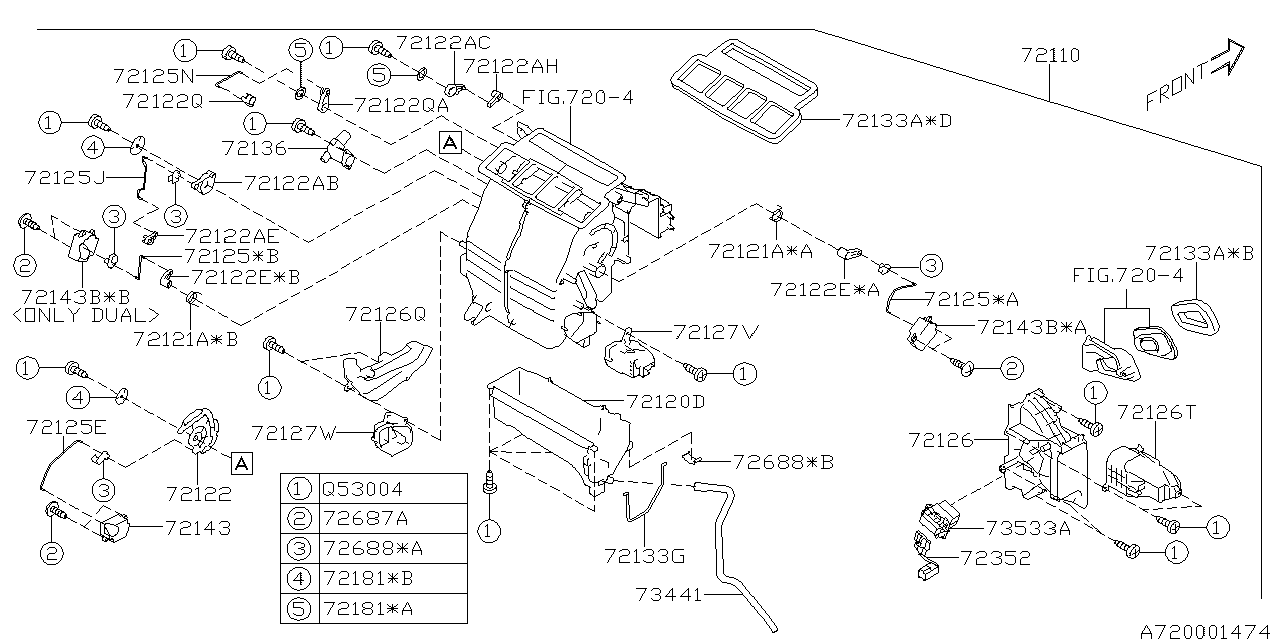72110FJ380 Subaru Heater Unit AS1