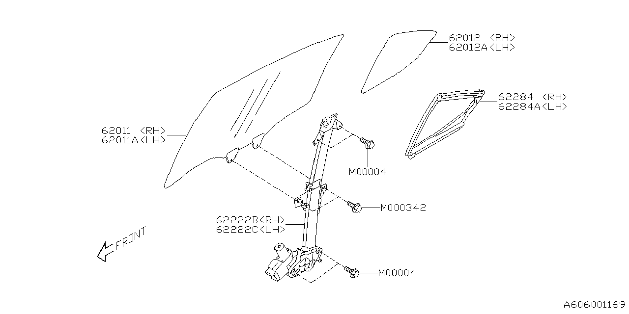 61042VC030 Subaru REG & MOT ASSY R LH