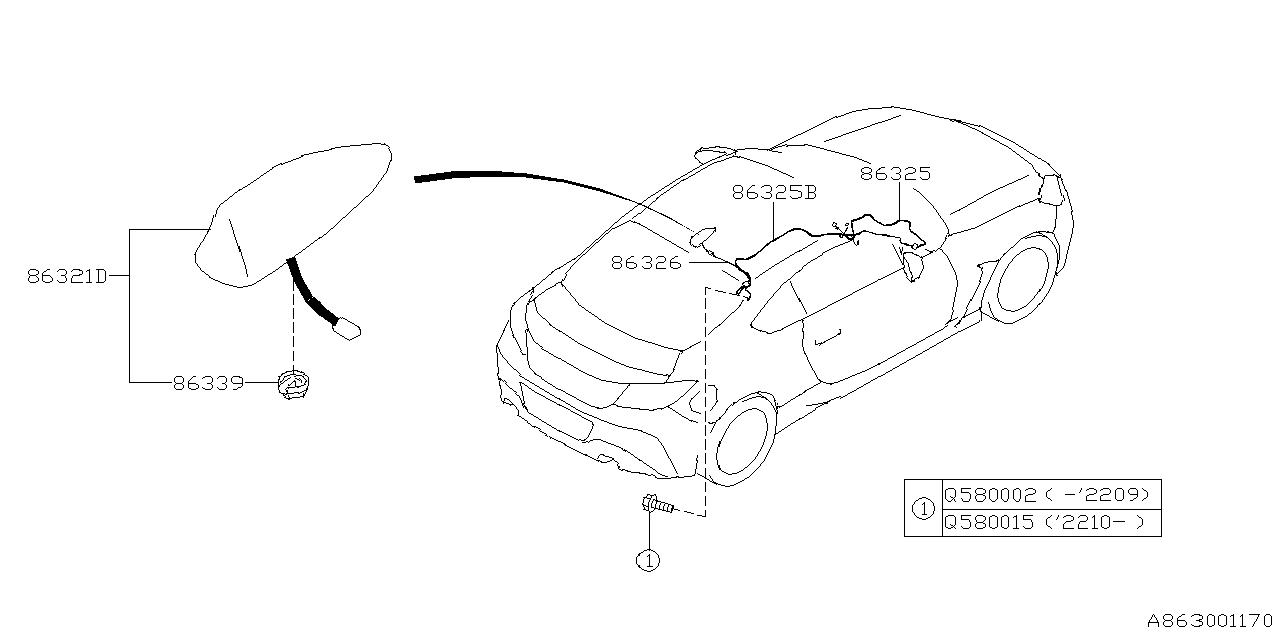 Subaru 86339VC000 ANTENNA REPAIR 86339VC000 Subaru ANTENNA REPAIR