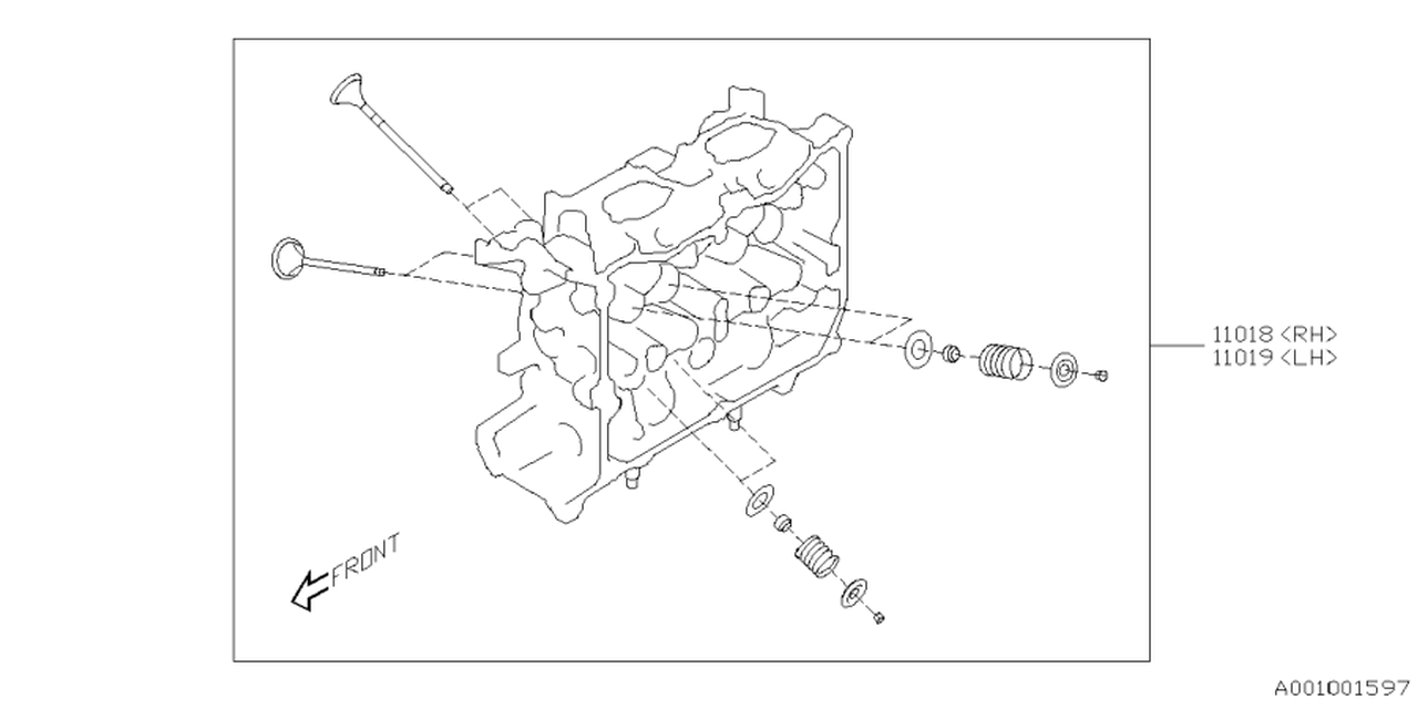 11019AB110 Subaru HEAD & VALVE SET-CYL
