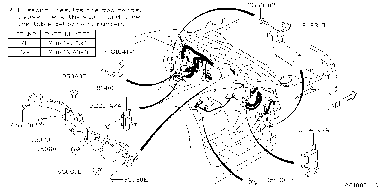 81402VA822 Subaru Wiring Harness Center Bulkhead
