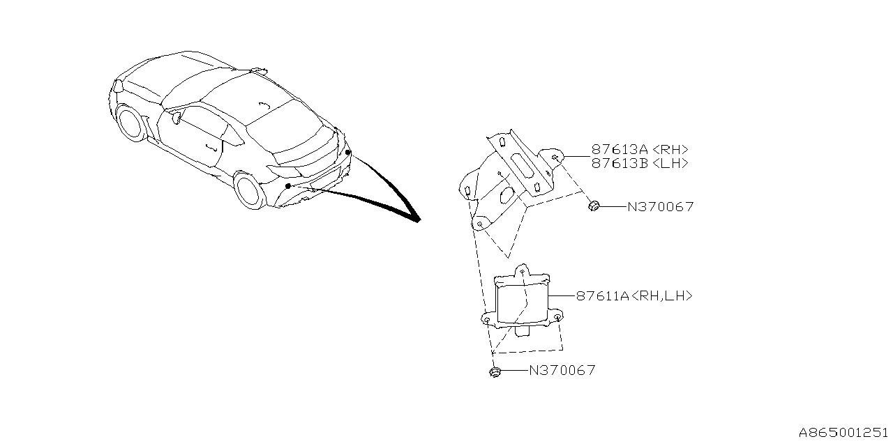 Subaru 87613CC010 RADAR BRACKET LH 87613CC010 Subaru RADAR BRACKET LH