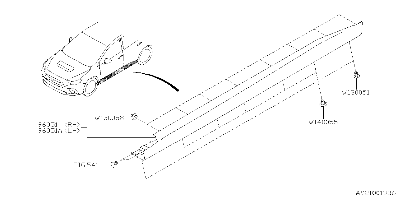 96051VC030 Subaru SPOILER ASSY SD LH
