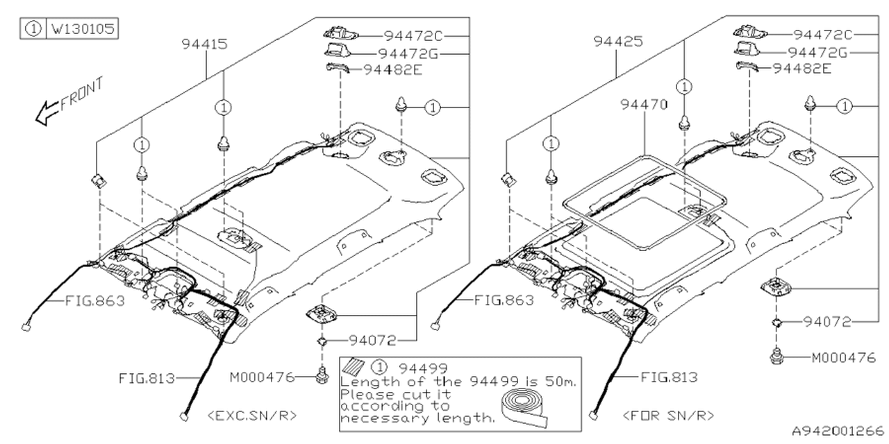 94472AN000JC Subaru HOLDER COVER ELR