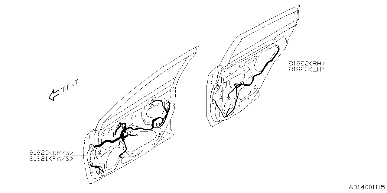 81823VC020 Subaru CORD DOOR R LH