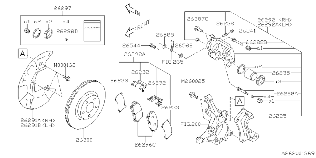 26225FN010 Subaru SUPPORT