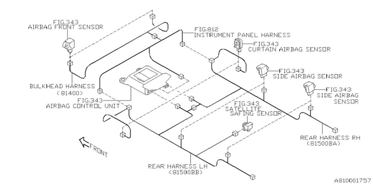 81402SL040 Subaru Wiring Harness Center Bulkhead