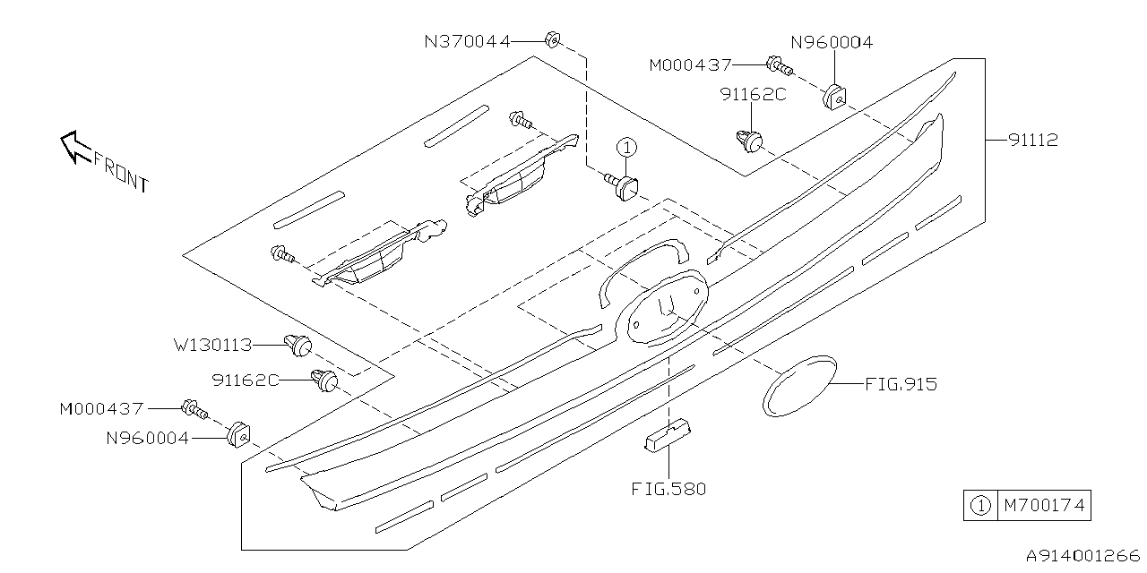 91189VC001 Subaru GARNISH AY TRUNK