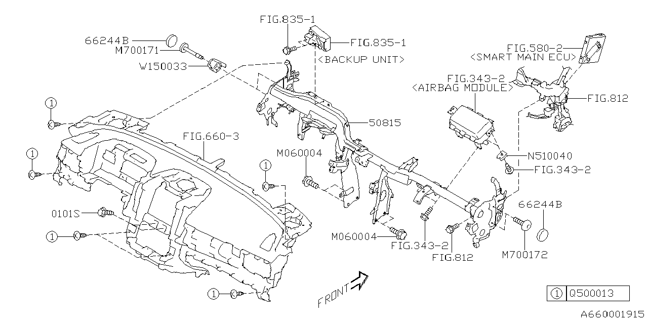 66300VC0209P Subaru BEAM STRG COMPL USA