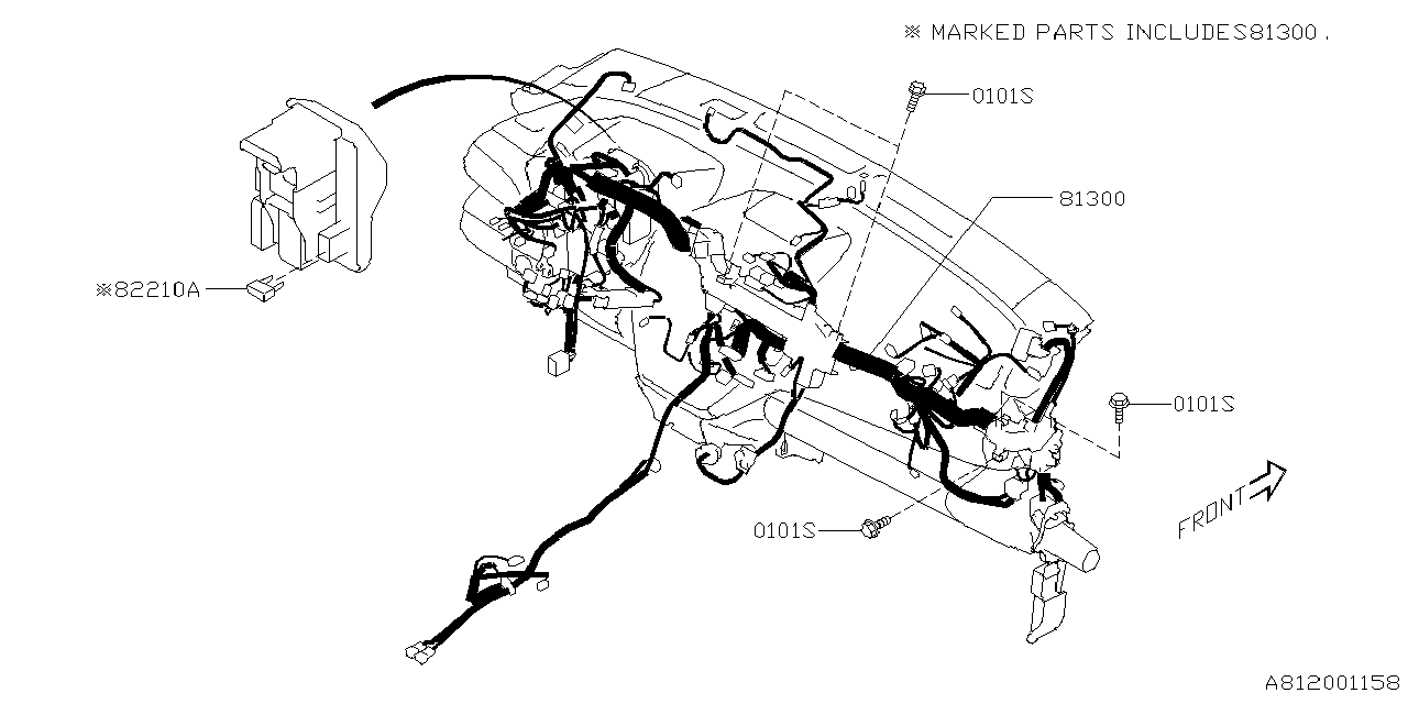 81302VC630 Subaru Instrument Panel Wiring Harness (USA)