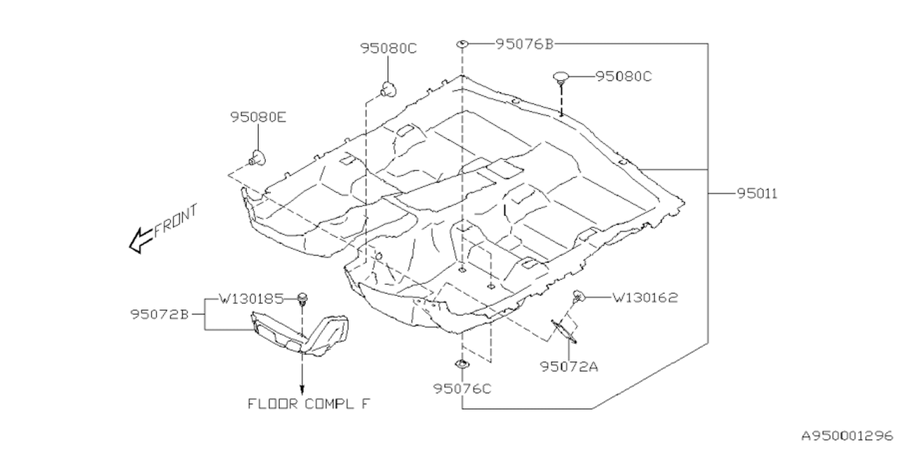 95076FN010 Subaru HOOK UPR
