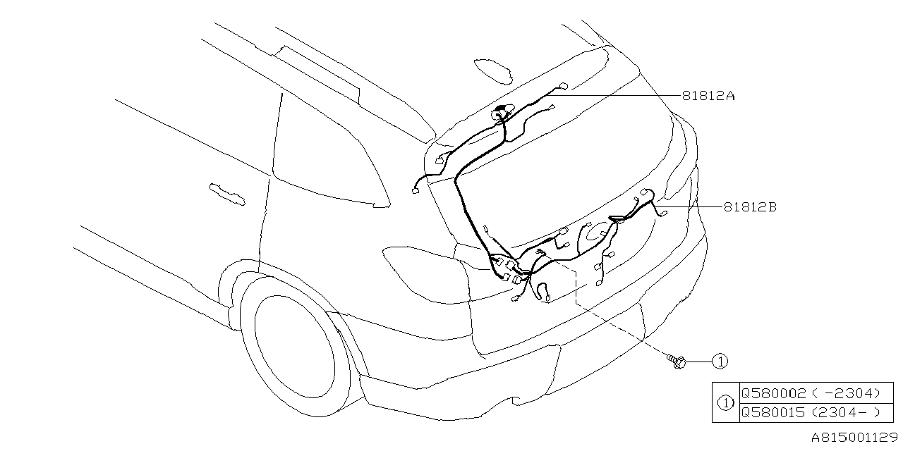 81817XC12A Subaru CORD REAR GATE UPUSA