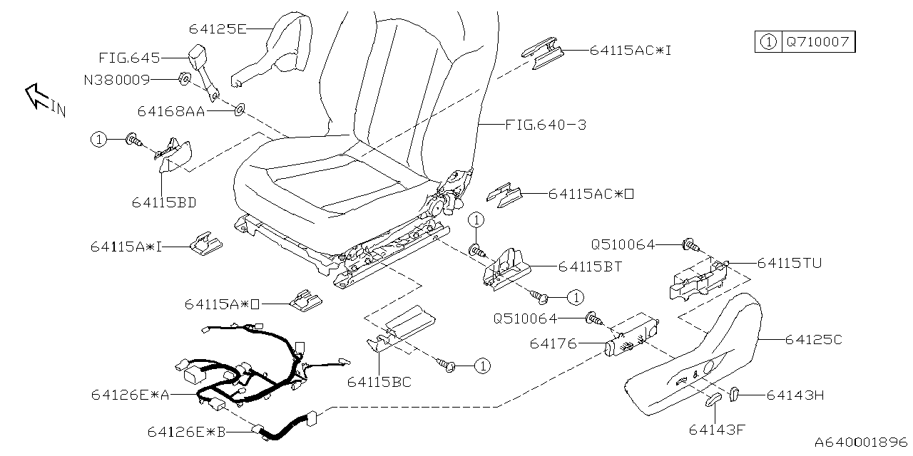 64115FN710 Subaru COVER SWITCH LH