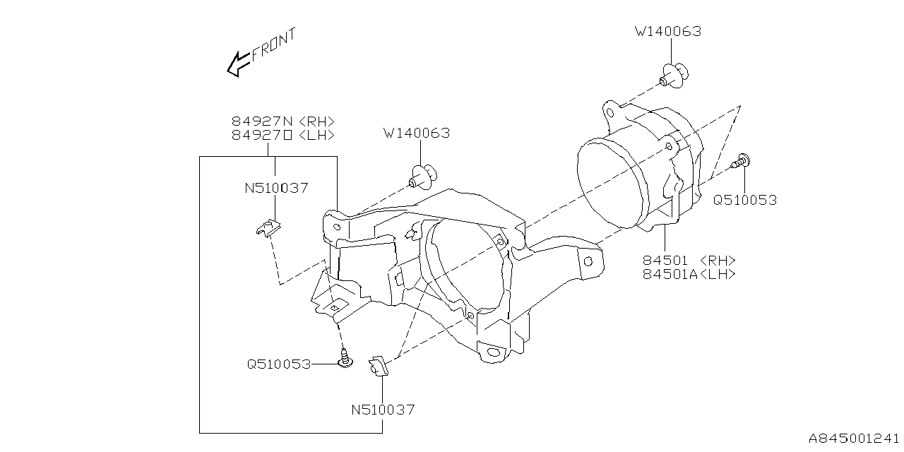 Subaru 84927VC010 BRKT F FOG ASSY LH 84927VC010 Subaru BRKT F FOG ASSY LH